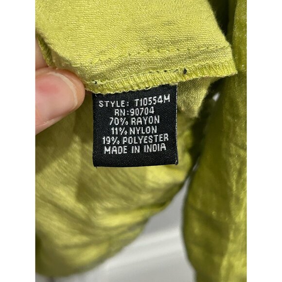 Vintage Linear Green  Button-Up Lightweight Safari Jacket Sz Medium - Picture 6 of 9